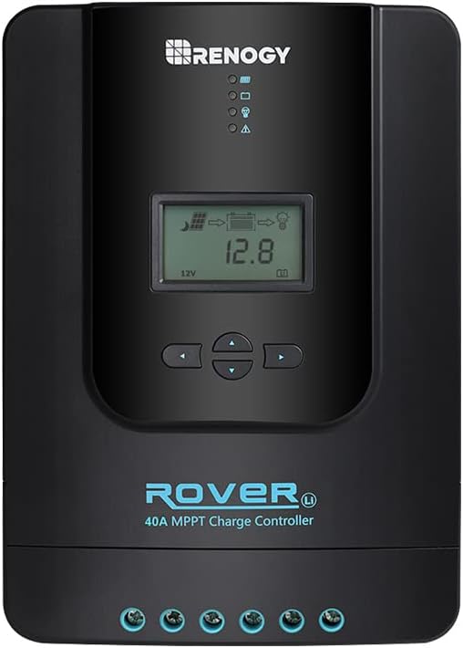 Renogy Solar Charge Controller Rover 40A 12V24V Auto Parameter DC Input MPPT Charge Controllers for Solar Panels Adjustabl...