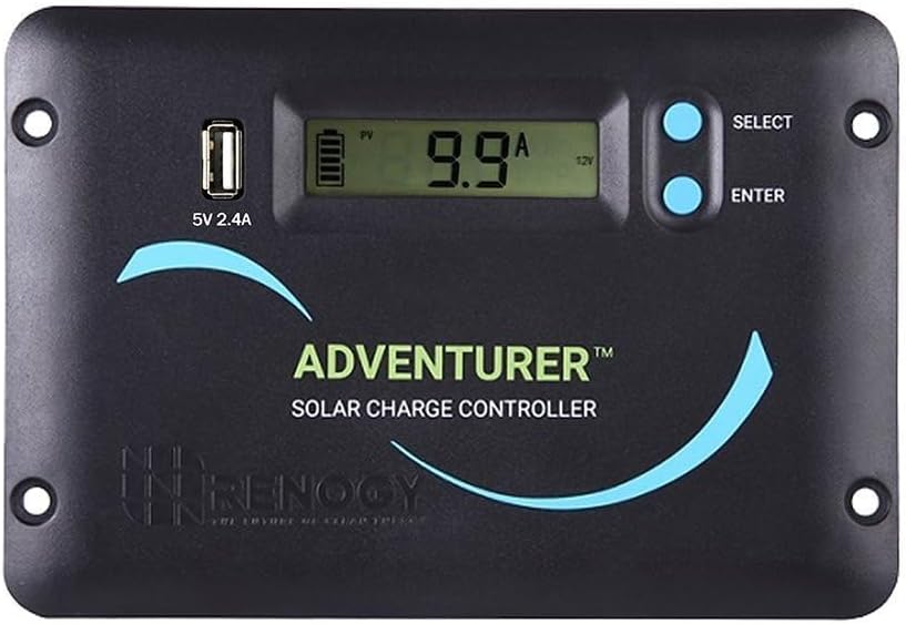 Renogy 30A 12V/24V PWM Solar Charge Controller with LCD Display Flush Mount Design Negative Ground, Compatible with Seale...