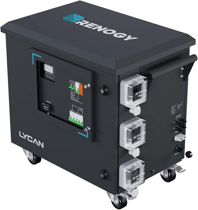 Renogy Solar Generator LiFePO4 Battery, 4.8kWh Expandable Power Station 3500W AC Output, IP55 Portable Deep Cycles Lithium Battery for Home Backup Emergency Off-Grid RV Camping, Ly