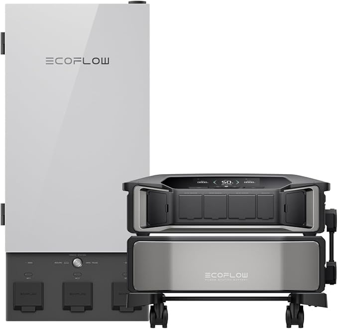 EF ECOFLOW DELTA Pro Ultra and Smart Home Panel, 6000Wh Power Station, Expandable to 90kWh, 7200W AC Output, 2-Hour Full Charge Lifepo4 Home Battery Backup Solar Generator for RV a