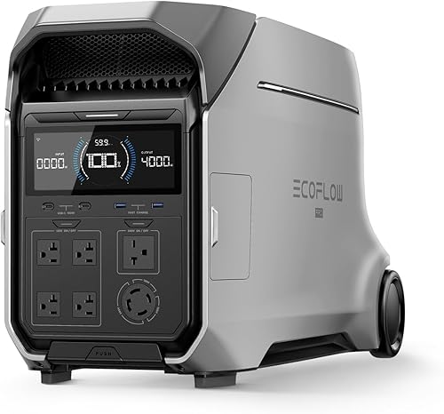 EF ECOFLOW DELTA Pro 3 Portable Power Station, 4096Wh LFP Battery, Expandable to 48kWh, 120/240V 4000W AC Output, Solar Generator for Home Use, Camping Accessories, Emergencies, Power Outages, RVs