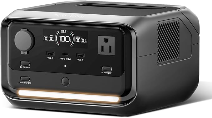 EF ECOFLOW Portable Power Station RIVER 3 Plus, 286Wh/12800mAh LiFePO4 Battery, 3 Up to 1200W AC Outlets, <10 MS UPS, Expandable to 858Wh, <30 dB Quiet, 1Hr Fast Charging Generator
