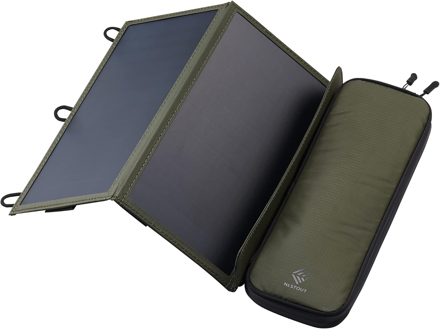 ELECOM NESTOUT Portable Solar Panel, Dual USB-A Ports, 28W Power Generation Charger for Phone Camping, Durable Water-Resis...