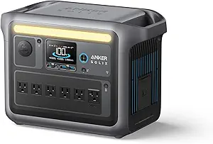 Anker SOLIX C1000 Portable Power Station, 1800W (Peak 2400W) Solar Generator, Full Charge in 58 Min, 1056wh LiFePO4 Battery for Home Backup, Power Outages, and Outdoor Camping (Opt