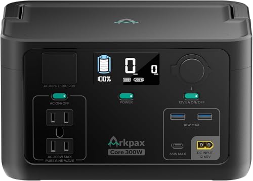 Arkpax Portable Power Station 300W, 600W Peak Backup LiFePO4 Battery 1 — Our recommended configuration for best results
