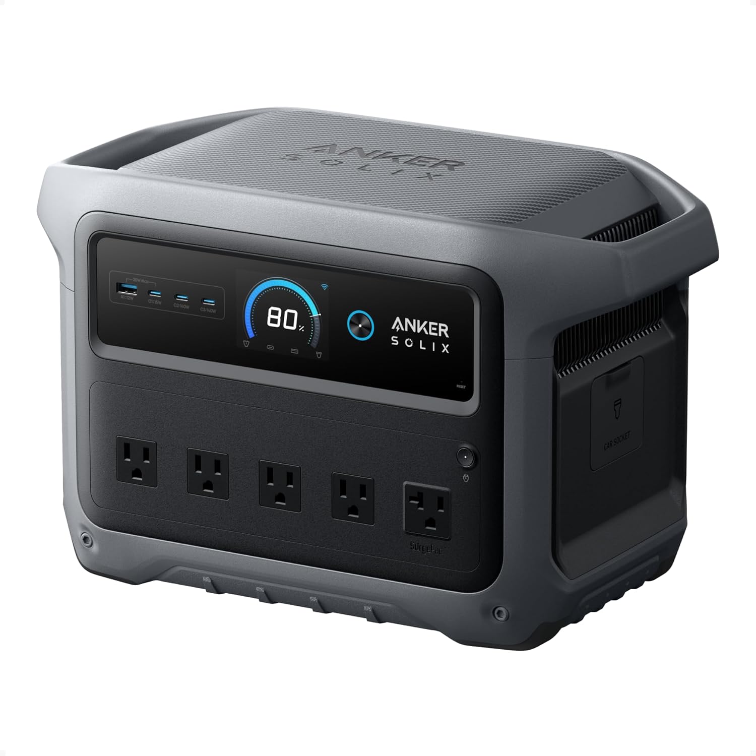 Anker SOLIX C1000 Gen 2 Portable Power Station, 2,000W (Peak 3,000W) Solar Generator, Full Charge in 49 Min, 1,024Wh LiFeP...