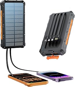 Solar-Charger-Power-Bank - 20000mah Solar Powered Battery Charger Cell Phone,20W Fast Char