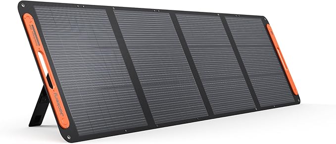 Jackery SolarSaga 200W Portable Solar Panel,IP68 Foldable Bifacial Solar Panels,Compatible with Jackery Explorer Power Station and Solar Generator,for Rooftops Outdoor Camping Off-