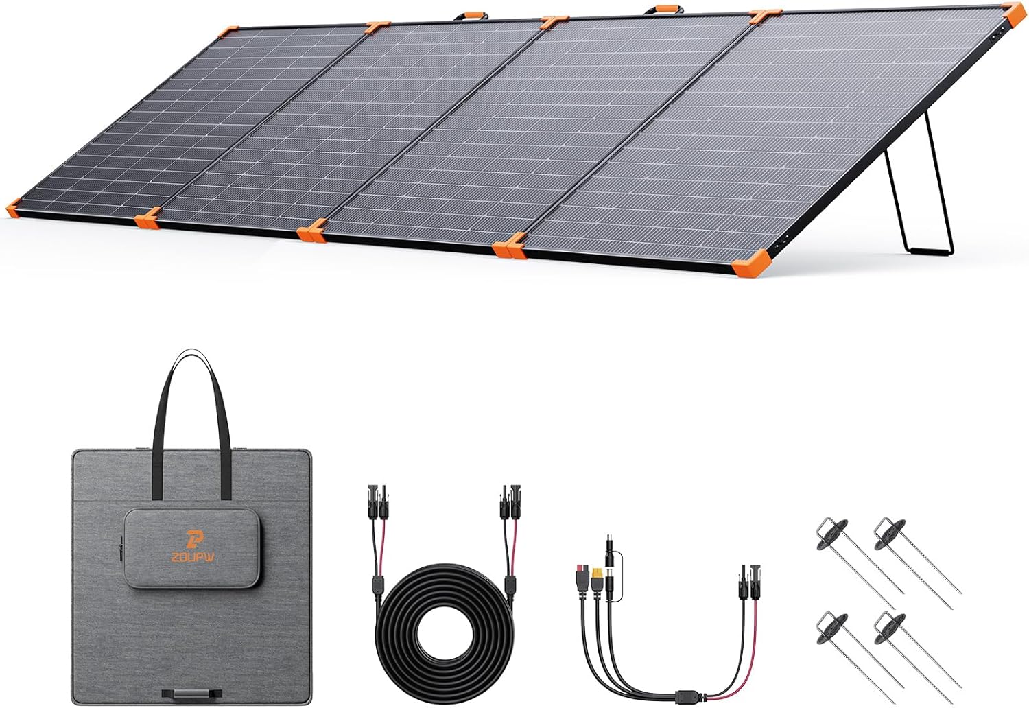 ZOUPW 450W Portable Solar Panel,38V N-Type 16BB 25% High Efficiency Foldable Solar Charger for EcoFlow Delta/Anker C1000/J...