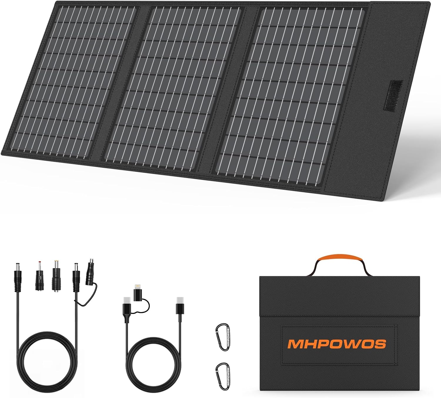 45W Portable Solar Panel Charger with USB-C, USB-A and DC Outputs 18V Foldable IP67 Waterproof Solar Panels with an Adjust...