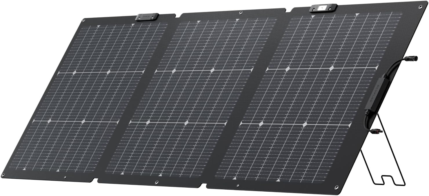 EF ECOFLOW 160 Watt Portable Solar Panel for Power Station, Foldable Solar Charger with Adjustable Kickstand, Waterproof I...
