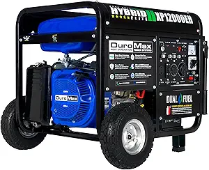 DuroMax XP12000EH 12,000-Watt Dual Fuel Portable Generator – Gas & Propane, Electric Start, Whole Home Backup Power, Transfer Switch Ready, RV & Emergency Ready
