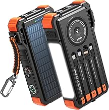 BLAVOR Solar Power Bank 20000mAh Built-in Cables, Wireless Charger for — Real-world performance testing in action