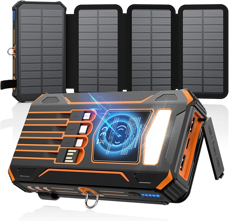 SOARAISE Solar Charger Power Bank 48000mAh Wireless