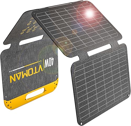 VTOMAN 40W Solar Panel Foldable Portable Small Solar Panel Charger wit — Build quality and design details up close
