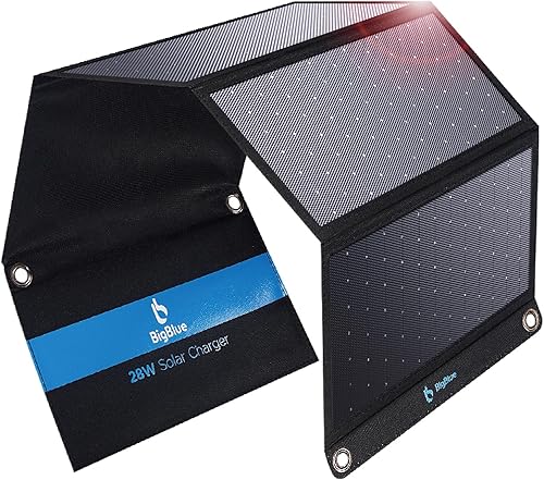 BigBlue 28W Solar Panel Charger with Dual USB-C and USB-A, Portable So — Our recommended configuration for best results