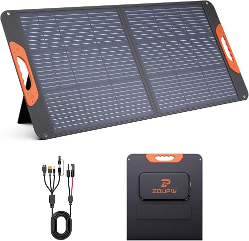 ZOUPW 100W Portable Solar Panel with 5-in-1 Cable,23.5% Efficiency Mon — Our recommended configuration for best results