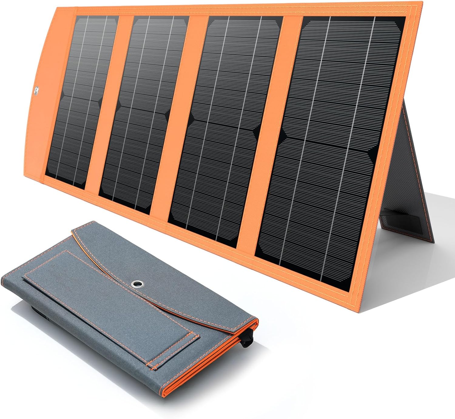 30W Portable Solar Panel Charger with USB and Type-C Outputs(5V/3A Max) for Phones, Power Banks, Tablets, Fast Charges 2 D...